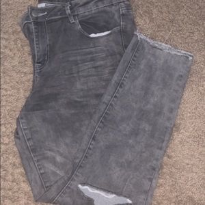 Refuge Distressed Acid Wash Jeans